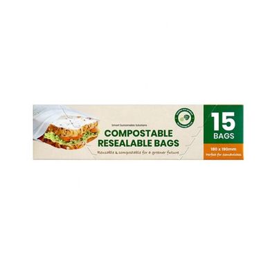 قیمت خوب خانه کمپوست قابل بازخرید قابل 100٪ تجزیه زیست پایدار نشاسته ذرت ساندویچ میوه های خشک کیسه های زیپلاک برای بسته بندی مواد غذایی آنلاین